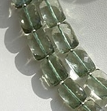 Green Amethyst Gemstone Faceted Rectangles