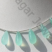 Dyed Blue Chalcedony Tear Drops Briolette
