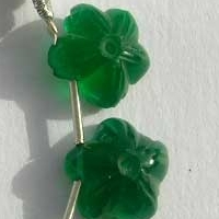 aaa Green Onyx  Gemstone Flower Beads