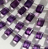 8 inch strand Amethyst Gemstone Beads  Octagons