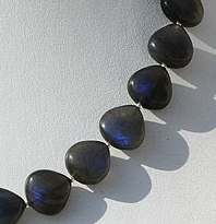 Labradorite Blue Power Heart Plain Beads