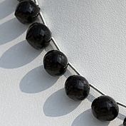 8 inch strand Black Spinel Onion Shape Beads