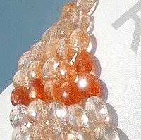 8 inch strand Sun Stone Oregon Oval Faceted