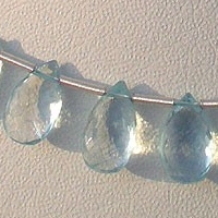 Aquamarine Gemstone  Flat Pear Briolette