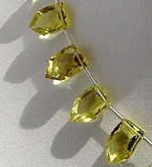 8 inch strand Lemon quartz pentagon shape beads