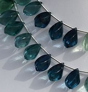 8 inch strand Fluorite Gemstone Beads  Twisted Tear Drops