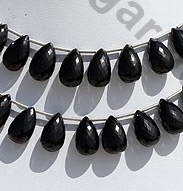 wholesale Black Spinel  Flat Pear Briolettes