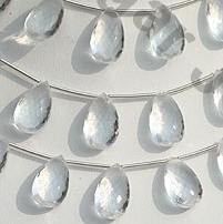 Crystal Gemstone Flat Pear Briolette
