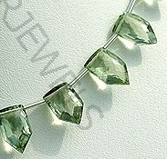Green Amethyst Gemstone Pentagon Beads