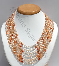 Sun Stone Oregon Faceted Oval Necklace