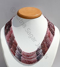Multi Spinel Faceted Rounds Necklace