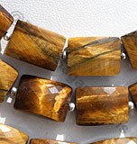 Tiger Eye Faceted Rectangle