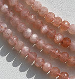 Pink Moonstone Faceted Rondelles 