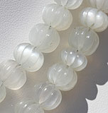 White Moonstone Carved Pumpkin beads