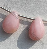 Pink Opal Gemstone  Flat Pear Plain