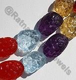 Semi precious multi carved beads