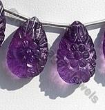 紫水晶雕刻扁梨