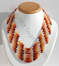 墨西哥火蛋白石素色珠项链