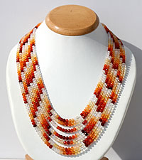 Mexican Fire Opal Faceted Rondelles Necklace
