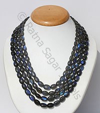 Labradorite Blue Fire Faceted Oval Necklace