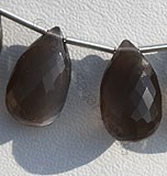Black Moonstone Flat Pear Briolette