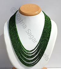 Chrome Diopside Faceted Rondelle Necklace