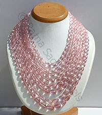 Rose Quartz Faceted Oval Necklace