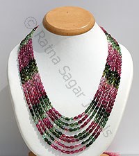 Tourmaline oval beads necklace 