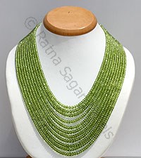 Peridot Faceted Rondelle Necklace