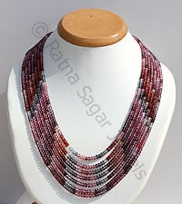 Multi Spinel Faceted Rondelle Necklace