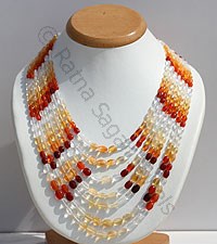 Fire Opal Gemstone Necklace