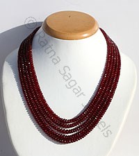 Ruby Gemstone Faceted Rondelle Necklace