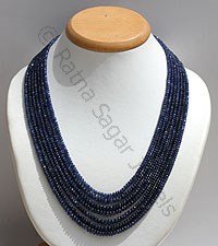 Sapphire Gemstone Faceted Rondelles Necklace