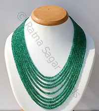Emerald Plain Rondelle Necklace