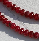 Ruby Gemstone Faceted Rondelle