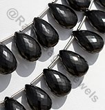 Black Spinel  Flat Pear Briolettes