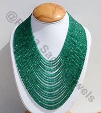 Emerald Gemstone Faceted Rondelles Necklace