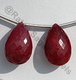 Dyed Ruby Flat Pear Briolette