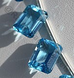 蓝色托帕石宝石八角形