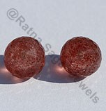 Strawberry Quartz Half Drilled Gemstones