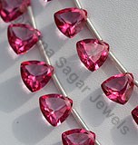 Pink Topaz Gemstone  Trilliant