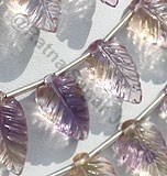 紫黄晶宝石雕刻叶