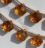 黄水晶宝石多边形钻石切割
