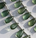 Green Apatite Gemstone Flat Pear Briolette