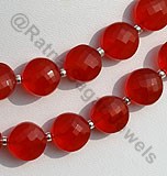 Carnelian Gemstone Faceted Coin