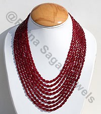 Ruby Gemstone Oval Necklace