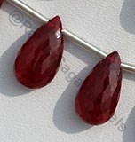 Ruby Gemstone Flat Pear Briolette