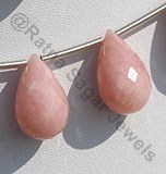 Pink Opal Gemstone Tear Drops Briolette