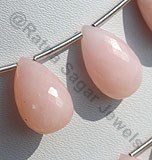 Pink Opal Gemstone  Flat Pear Briolette