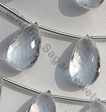 Crystal Gemstone Flat Pear Briolette